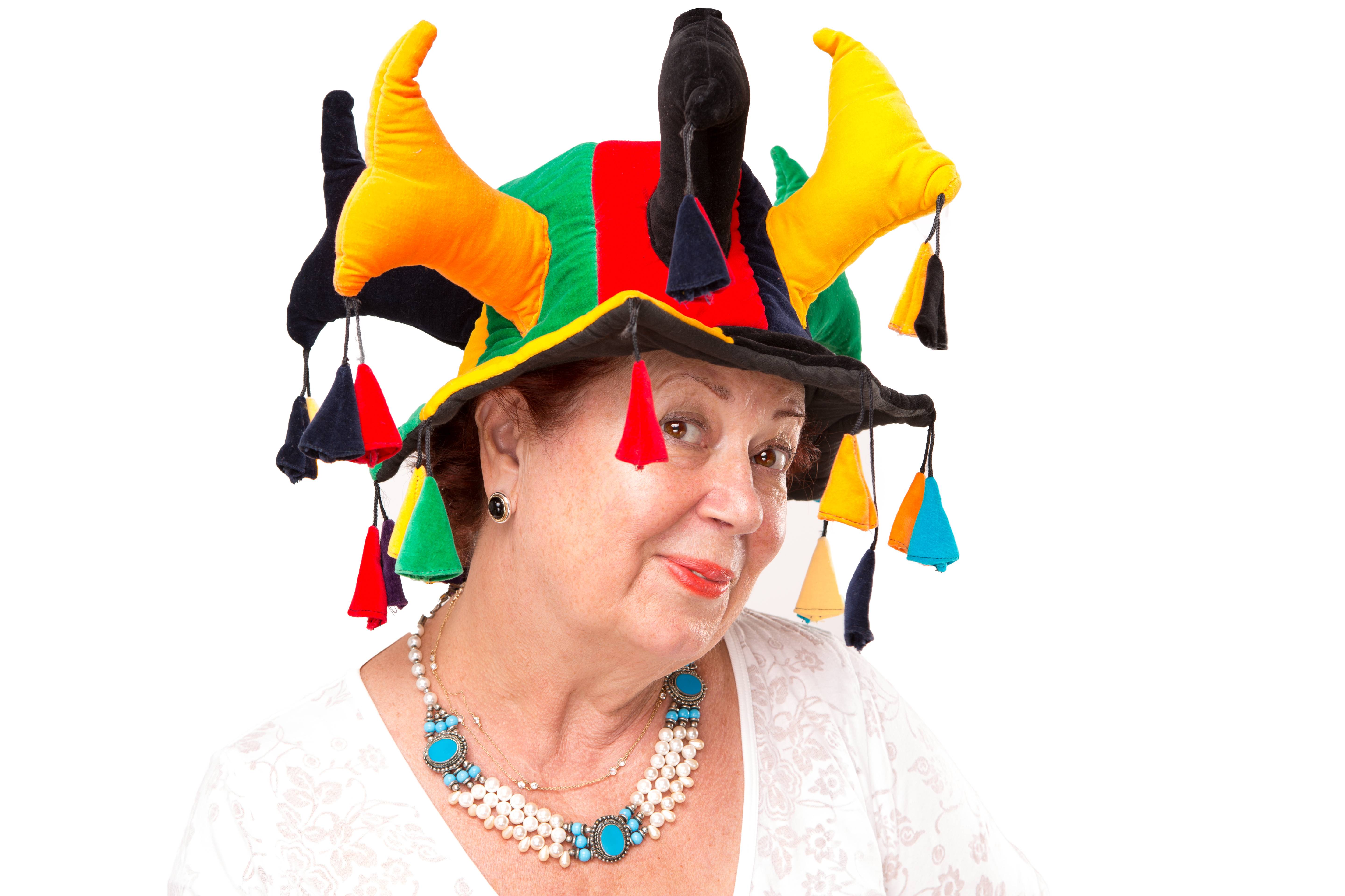 Senior Lady with Jester’s Hat